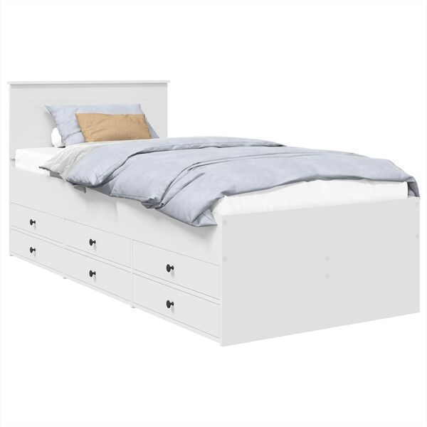 vidaXL Tagesbett Wei&szlig; und Schwarz 90 x 200 cm Holzwerkstoff