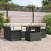 vidaXL Garten-Sofa-Set mit Speicher 7 pcs Schwarz Poly Rattan