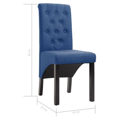 vidaXL Esszimmerstühle 2 Stück Blau Stoff