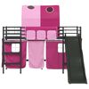 vidaXL Kinder-Etagenbett Schwarz und Pink 74,5 x 190 cm Metall