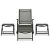 vidaXL 3-tlg. Garten-Lounge-Set Textilene und Aluminium Schwarz