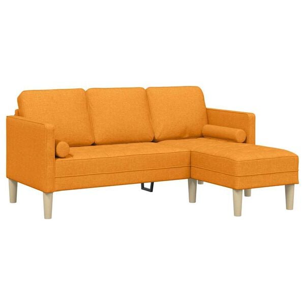 vidaXL Sofa Set mit Kissen Dunkelgelb Polyester