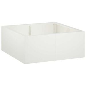 vidaXL St&uuml;tzmauer 4 stk. 100 x 100 x 30 cm Stahl Wei&szlig;