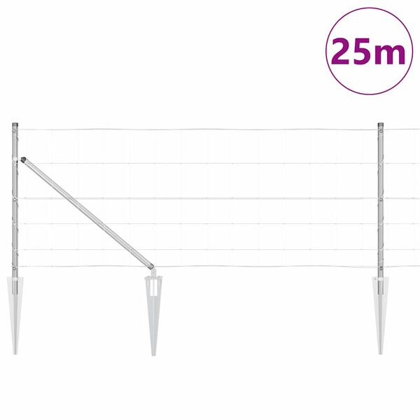 vidaXL Zaunpfosten Galvanisiert 25 x 0,8 m Stahl