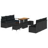 vidaXL Gartensofa-set 9 stk. Schwarz Poly-Rattan