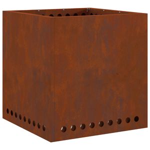 vidaXL Rauchfreier Feuerkorb Braun 48 x 48 x 50 cm Wetterfeststahl