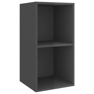 vidaXL TV-Wandschrank Hochglanz-Grau 37x37x72 cm Holzwerkstoff