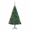 vidaXL K&uuml;nstlicher Weihnachtsbaum mit Beleuchtung & Kugeln Gr&uuml;n 210 cm