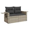 vidaXL 8-tlg. Garten-Sofagarnitur mit Kissen Hellgrau Poly Rattan