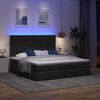 vidaXL Ottoman-Bett mit Matratze & LEDs Schwarz 160x200 cm Stoff