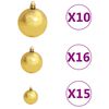 vidaXL K&uuml;nstlicher Weihnachtsbaum Beleuchtung & Kugeln Gold 240 cm