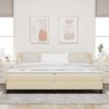 vidaXL Boxspringbett mit Matratze mit LED Creme 200 x 200 cm Stoff