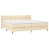 vidaXL Boxspringbett mit Matratze Creme 200x200 cm Stoff