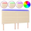 vidaXL LED Kopfteil Creme 180x5x118/128 cm Stoff