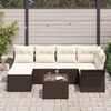 vidaXL Gartensofa-set mit Speicher 7 pcs Braun Poly-Rattan