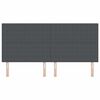 vidaXL LED Kopfteil mit LED-Lichtleisten Dunkelgrau 200 cm Polyester