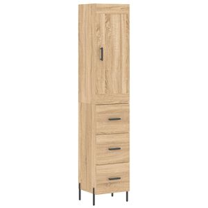 vidaXL Highboard Sonoma-Eiche 34,5x34x180 cm Holzwerkstoff