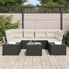 vidaXL Gartensofa-set mit Kissen 8 pcs Schwarz und Creme Poly-Rattan