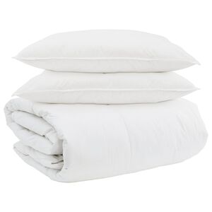 vidaXL Bettdecken Set mit Kissen 3 Stk. Wei&szlig; Daunenfeder