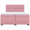 vidaXL Boxspringbett mit Matratze Rosa 200x200 cm Samt