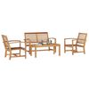 vidaXL Gartensofa-set 4 pcs Natur Massivholz Teak