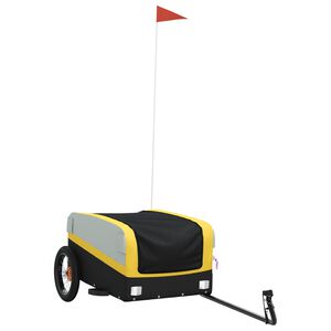 vidaXL Fahrradanh&auml;nger Schwarz und Gelb 30 kg Eisen