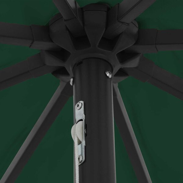 vidaXL Gartenparasol Gr&uuml;n und Schwarz 395 x 395 x 245 cm