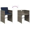 vidaXL 5-teiliges Garten-Ess-Set mit Kissen, grau, Polyrattan