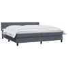 vidaXL Boxspringbett mit Matratze Dunkelgrau 200x220 cm Samt