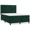 vidaXL Boxspringbett mit Matratze Dunkelgr&uuml;n 140x190 cm Samt