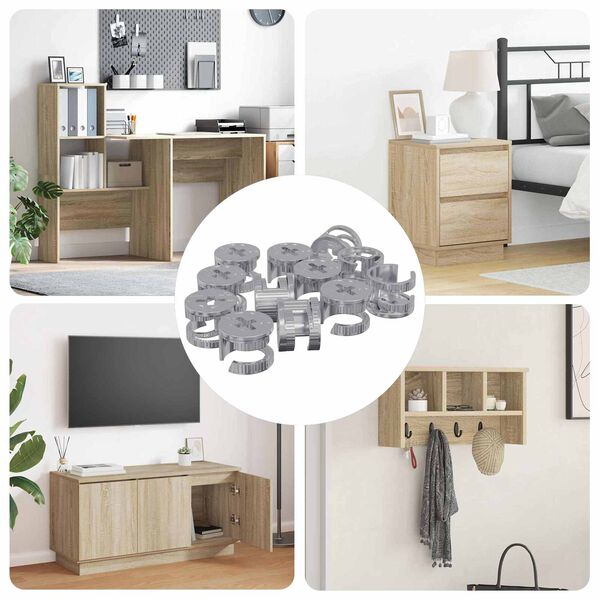 vidaXL Zapfenschloss-Muttern 12 pcs Silber 15 x 11,5 mm Metall