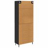 vidaXL Highboard 2 pcs Schwarz Eichen-Optik Engineered Wood und Glas
