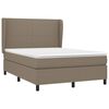 vidaXL Boxspringbett mit Matratze Taupe 140x200 cm Stoff