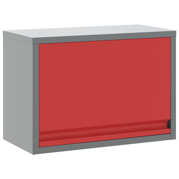 vidaXL Werkzeugschrank mit Speicher Rot und Grau 50 x 25 x 35 cm