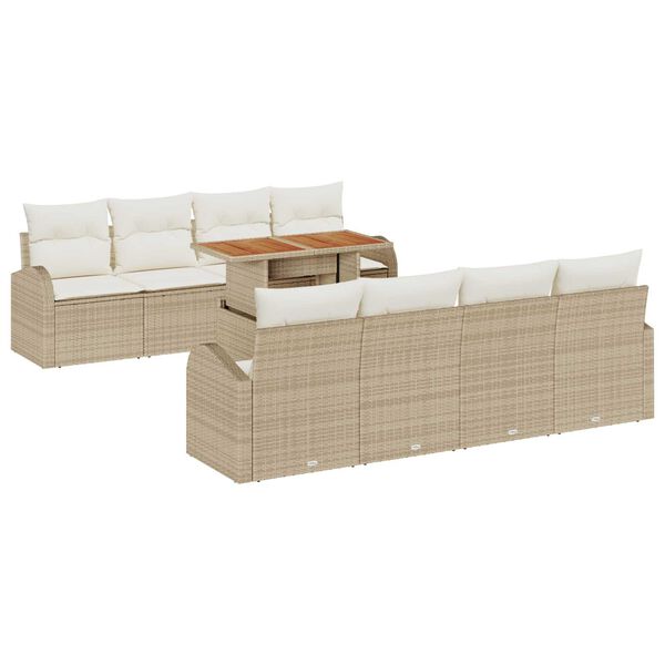 vidaXL Garten-Sofa-Set mit Kissen 7 pcs Beige und Creme