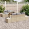 vidaXL Garten-Sofa-Set mit Kissen mit Kissen 6 pcs Beige und Hellgrau