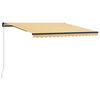 vidaXL Markise Manuell Einziehbar mit LED 400x300 cm Gelb & Wei&szlig;