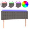 vidaXL LED Kopfteil Grau 144x5x78/88 cm Kunstleder