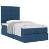 vidaXL Ottoman-Bett mit Matratze Blau 90x200 cm Stoff