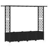 vidaXL Hochbeet mit Rankgitter und Dach Schwarz 203 x 40 x 136 cm PP