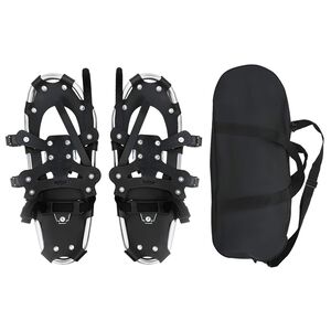 vidaXL 3 in 1 Schneeschuhe Silber und Schwarz 53,5 x 21 cm