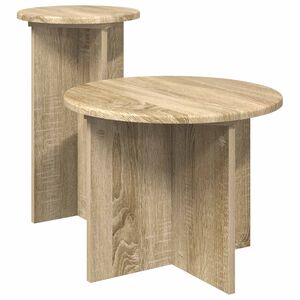 vidaXL Beistelltisch-Set 2 Stk. Sonoma-Eiche &Oslash; 45 x 35 cm