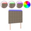 vidaXL LED Kopfteil Taupe 90x5x118/128 cm Stoff