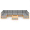 vidaXL 8-tlg. Garten-Lounge-Set mit Kissen Massivholz Kiefer