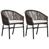 vidaXL Gartenst&uuml;hle 2 Stk. Braun PE-Rattan