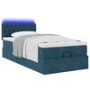 vidaXL Ottoman-Bett mit Matratze & LEDs Dunkelblau 100x200 cm Samt