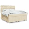 vidaXL Boxspringbett mit Matratze Creme 180x200 cm Stoff