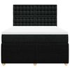 vidaXL Boxspringbett mit Matratze Schwarz 140x200 cm Stoff