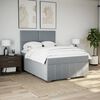 vidaXL Boxspringbett mit Matratze Hellgrau 140x190 cm Stoff