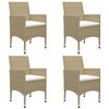 vidaXL 5-tlg. Garten-Essgruppe Poly Rattan und Glas Beige